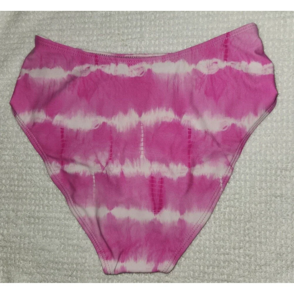 California Waves Women's Bikini Bottom Size Small Pink Tie Dye Adjustable NWT